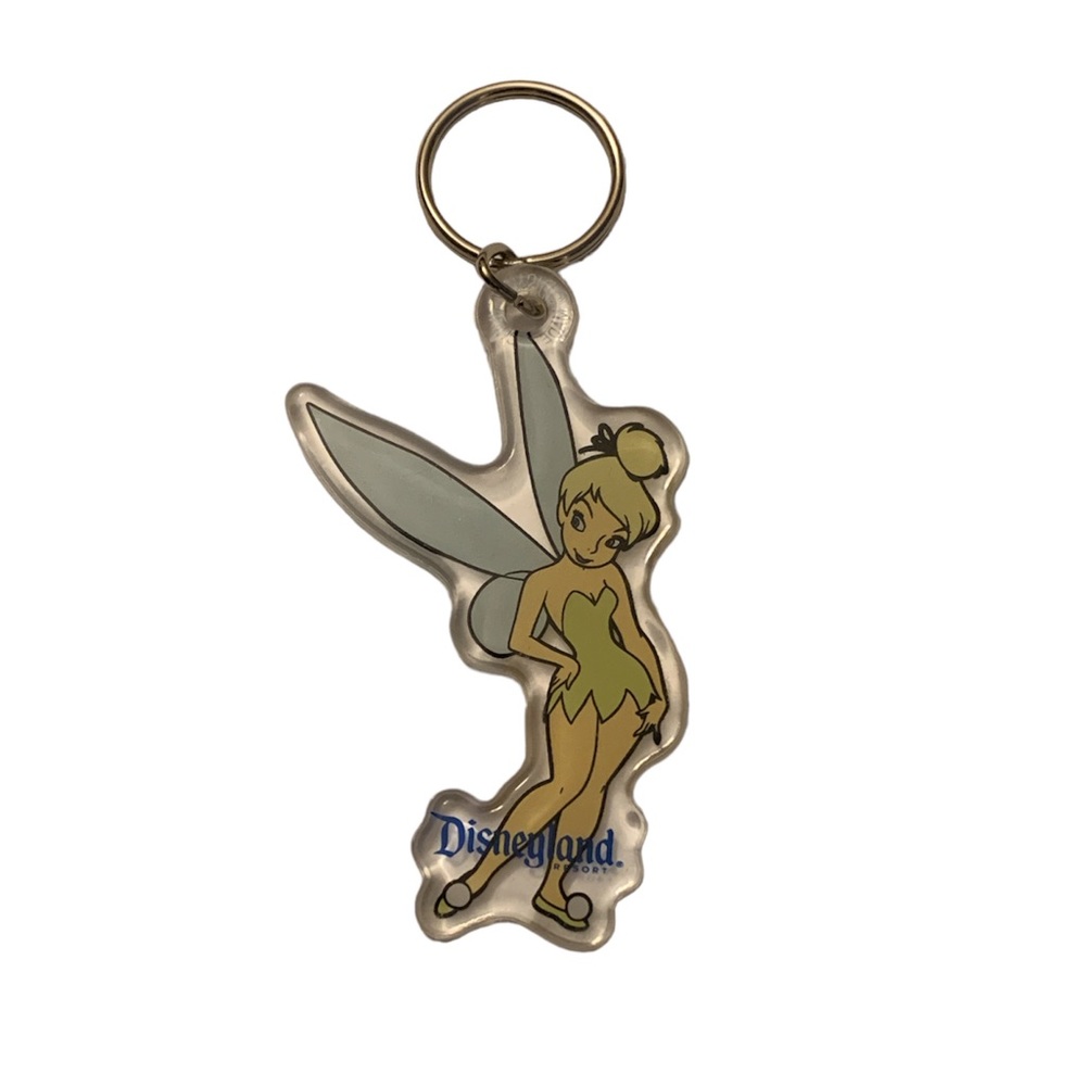Vintage Disney Tinkerbell Large Plastic Keychain Disney Land Resort Rare 4”